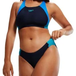 Speedo Women's Colourblock Splice 2 Piece 9 Speedo Women's Colourblock Splice 2 Piece -Ski beste salg speedo women s colourblock splice 2 piece navy blue 3